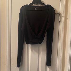 Forever 21 Black Ribbed Crop Top